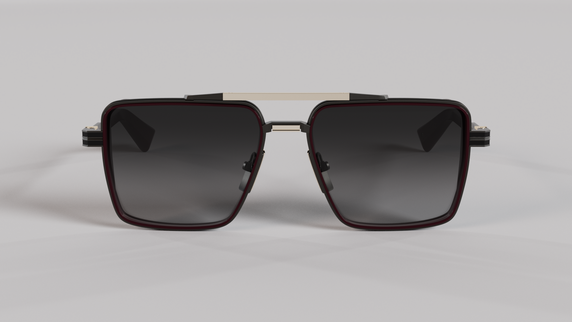 Masunaga MOC 001 Color A — Brushed Gunmetal / Burgundy
