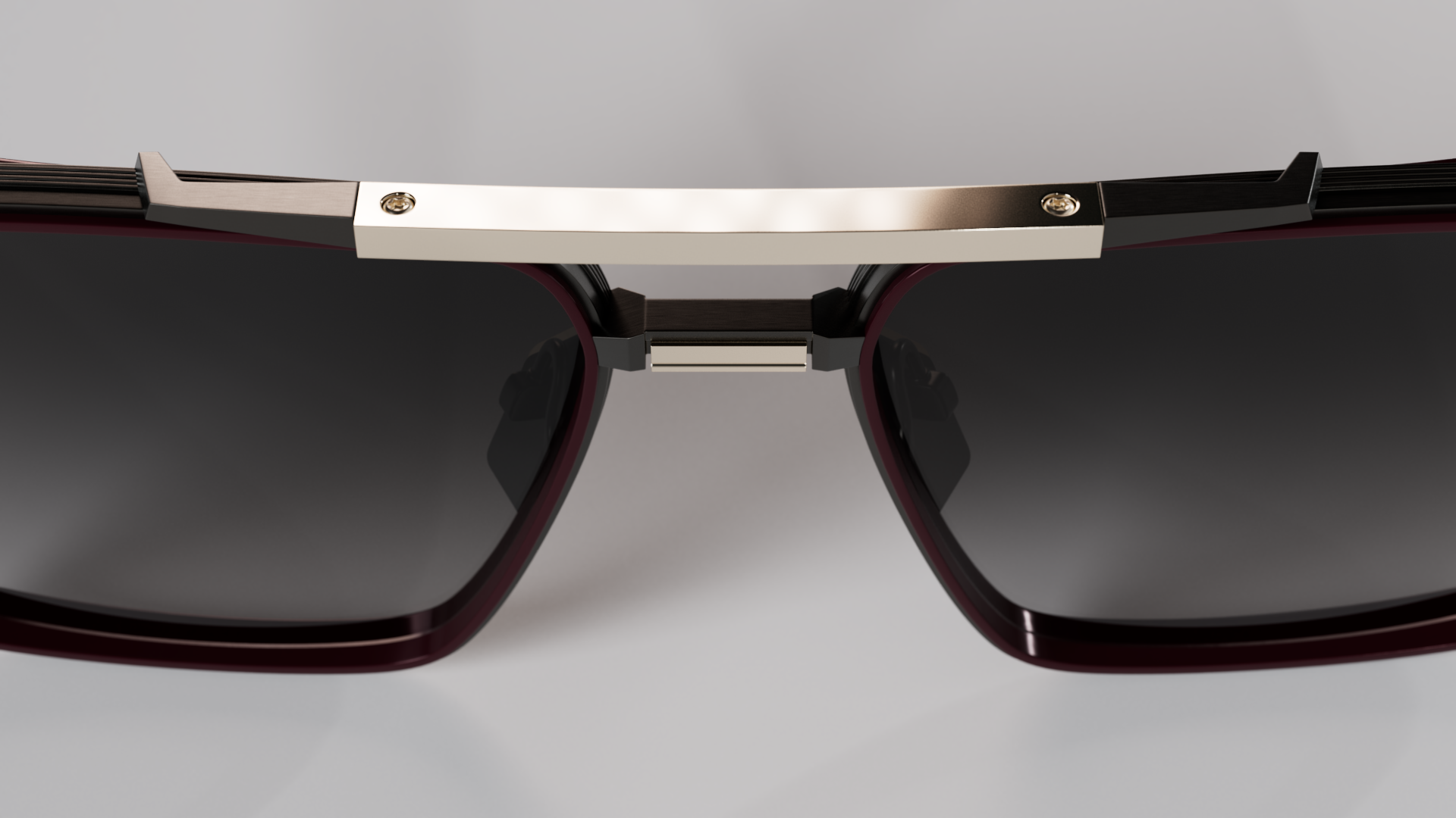 Masunaga MOC 001 Color A — Brushed Gunmetal / Burgundy