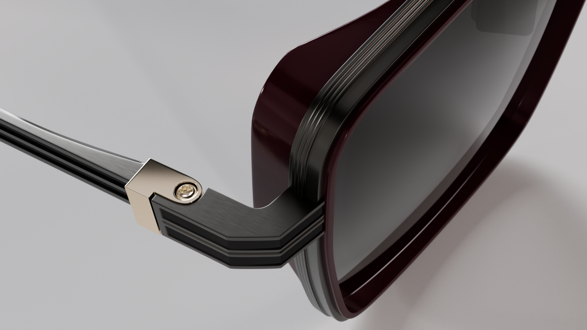 Masunaga MOC 001 Color A — Brushed Gunmetal / Burgundy