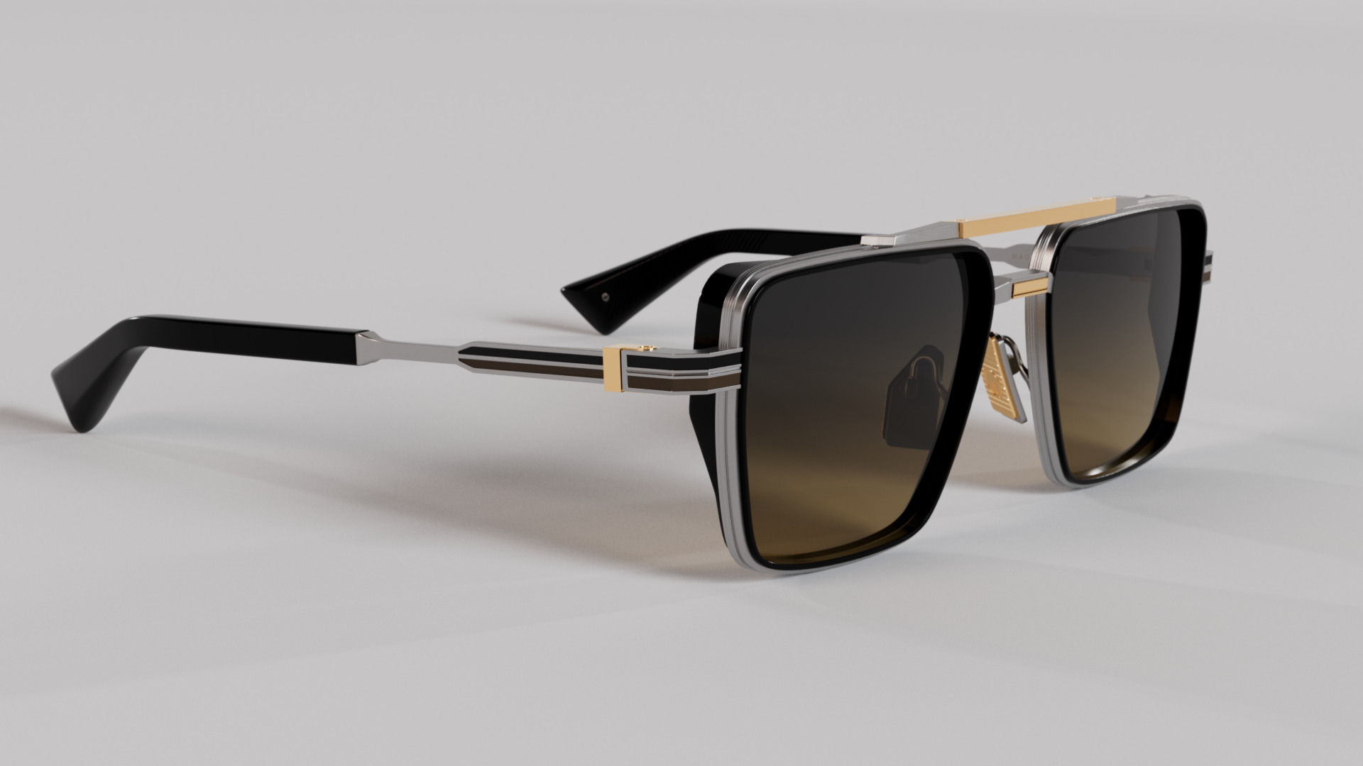 Masunaga MOC 001 Color B — Brushed Silver / Black
