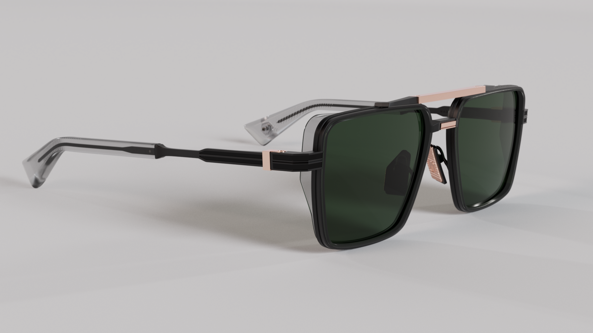 Masunaga MOC 001 Color C — Matte Black / Grey Crystal