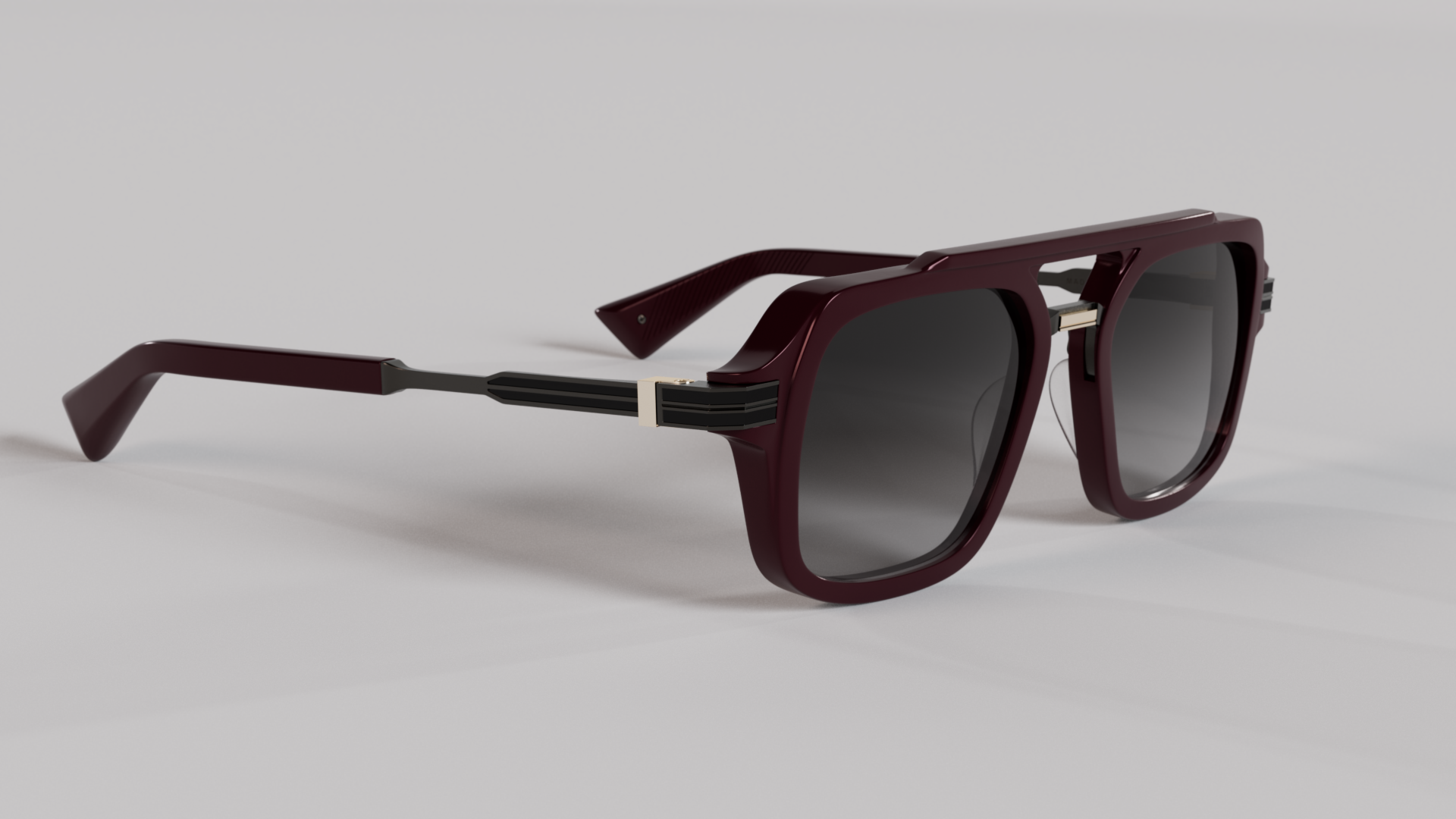 Masunaga MOC 002 Color A — Burgundy / Brushed Gunmetal