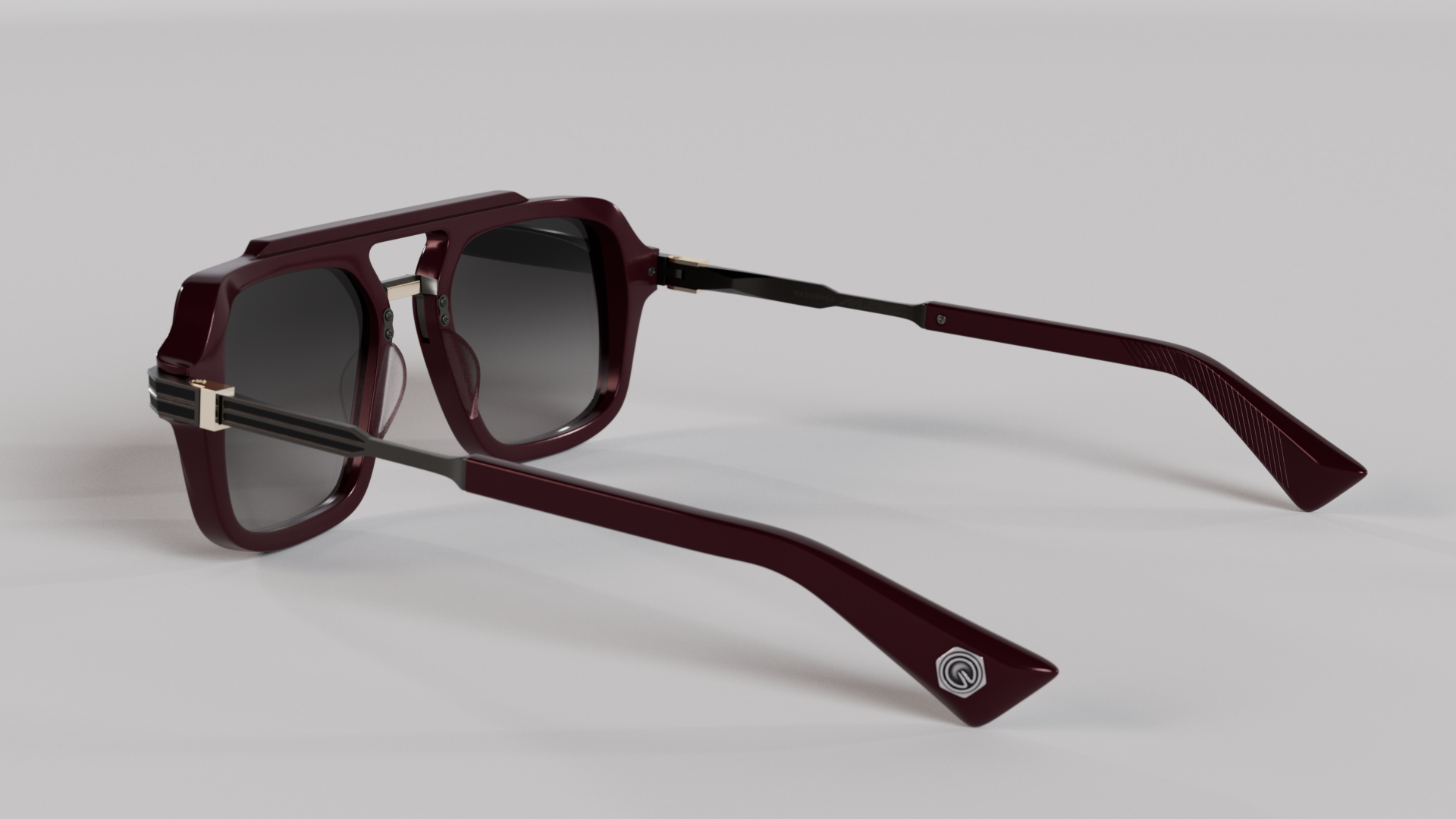 Masunaga MOC 002 Color A — Burgundy / Brushed Gunmetal