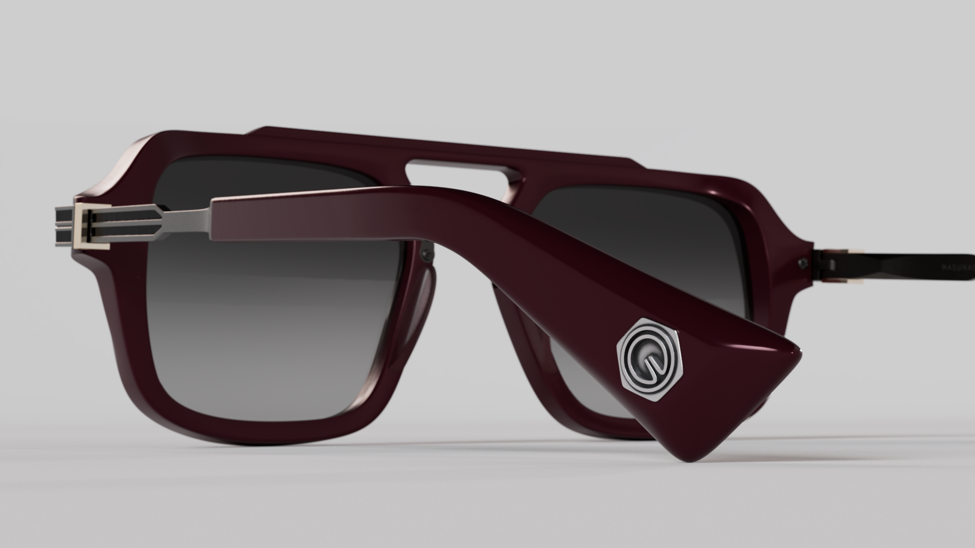 Masunaga MOC 002 Color A — Burgundy / Brushed Gunmetal