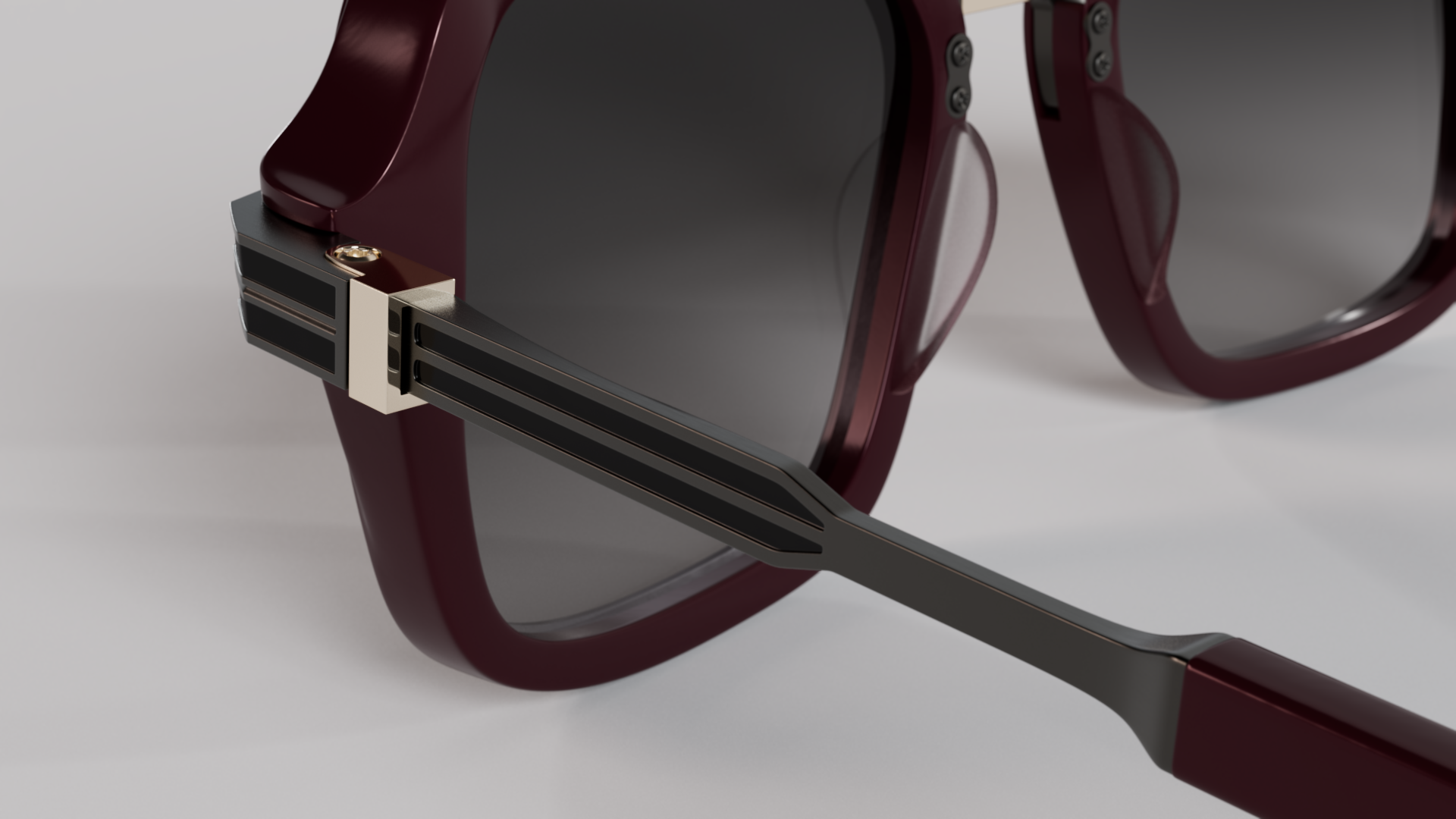 Masunaga MOC 002 Color A — Burgundy / Brushed Gunmetal