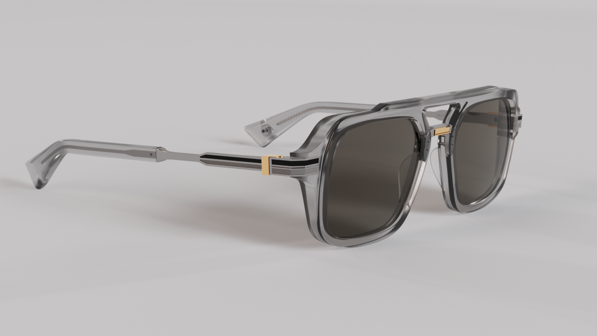 Masunaga MOC 002 Color B — Grey Crystal / Brushed Silver