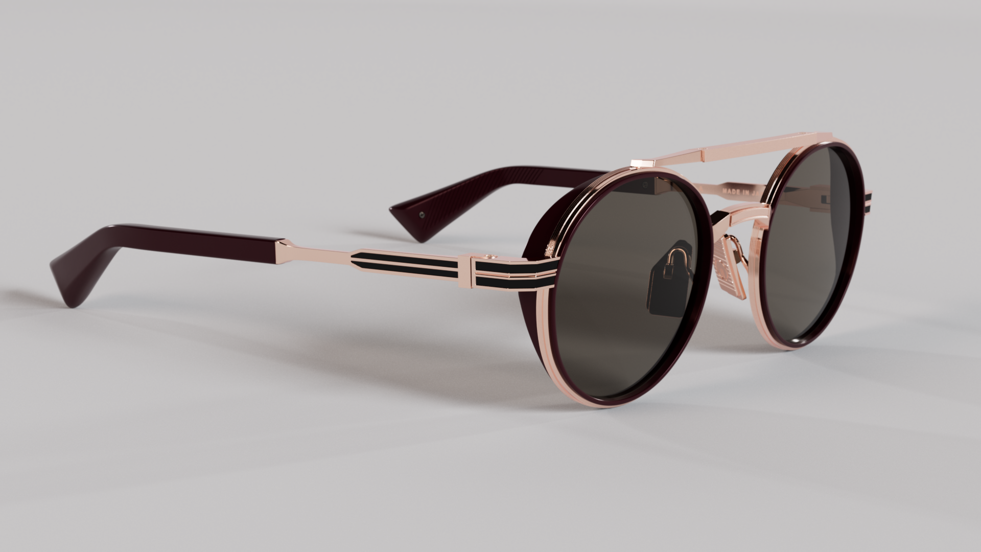 Masunaga MOC 003 Color A — Rose Gold / Burgundy