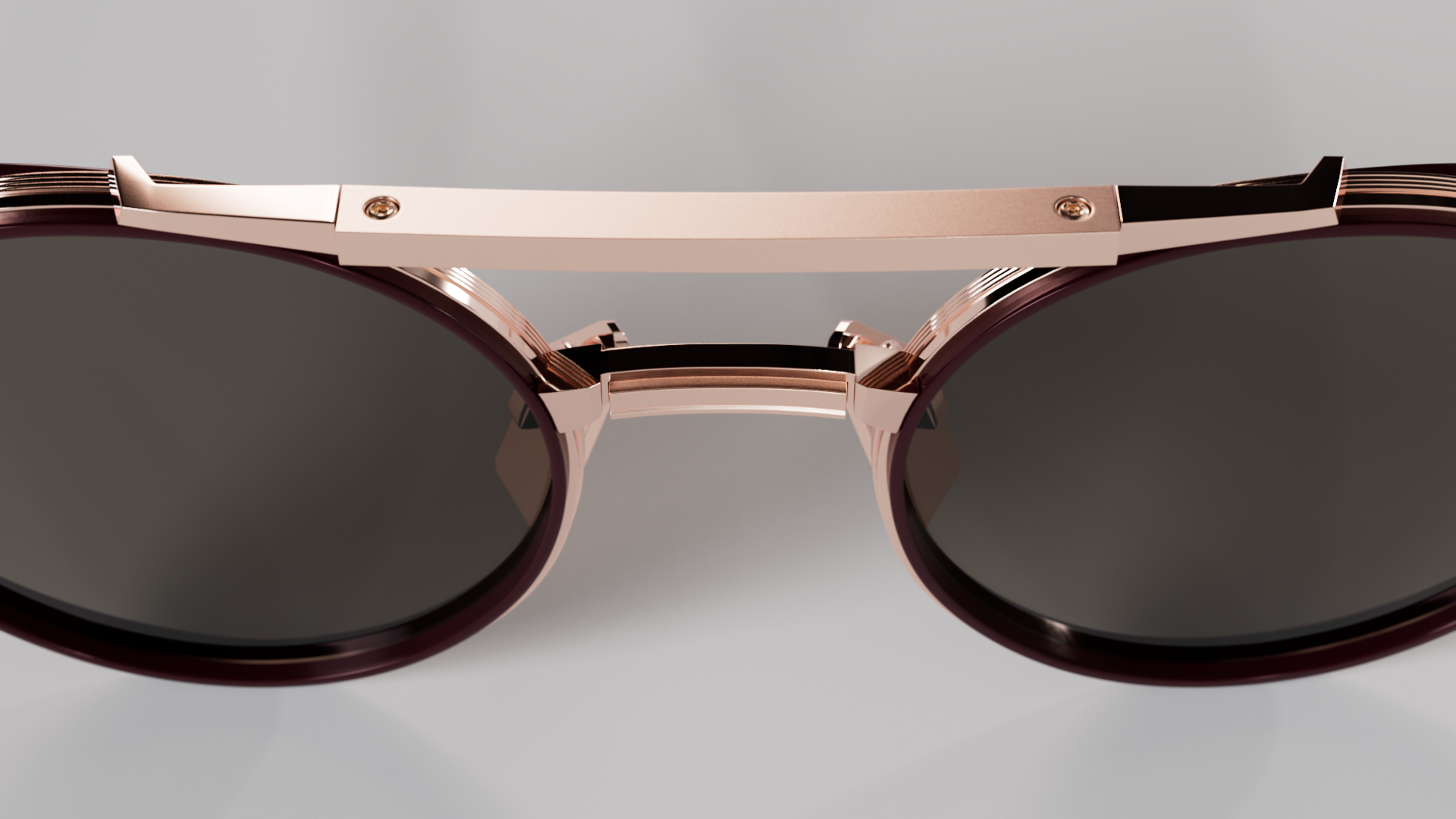 Masunaga MOC 003 Color A — Rose Gold / Burgundy