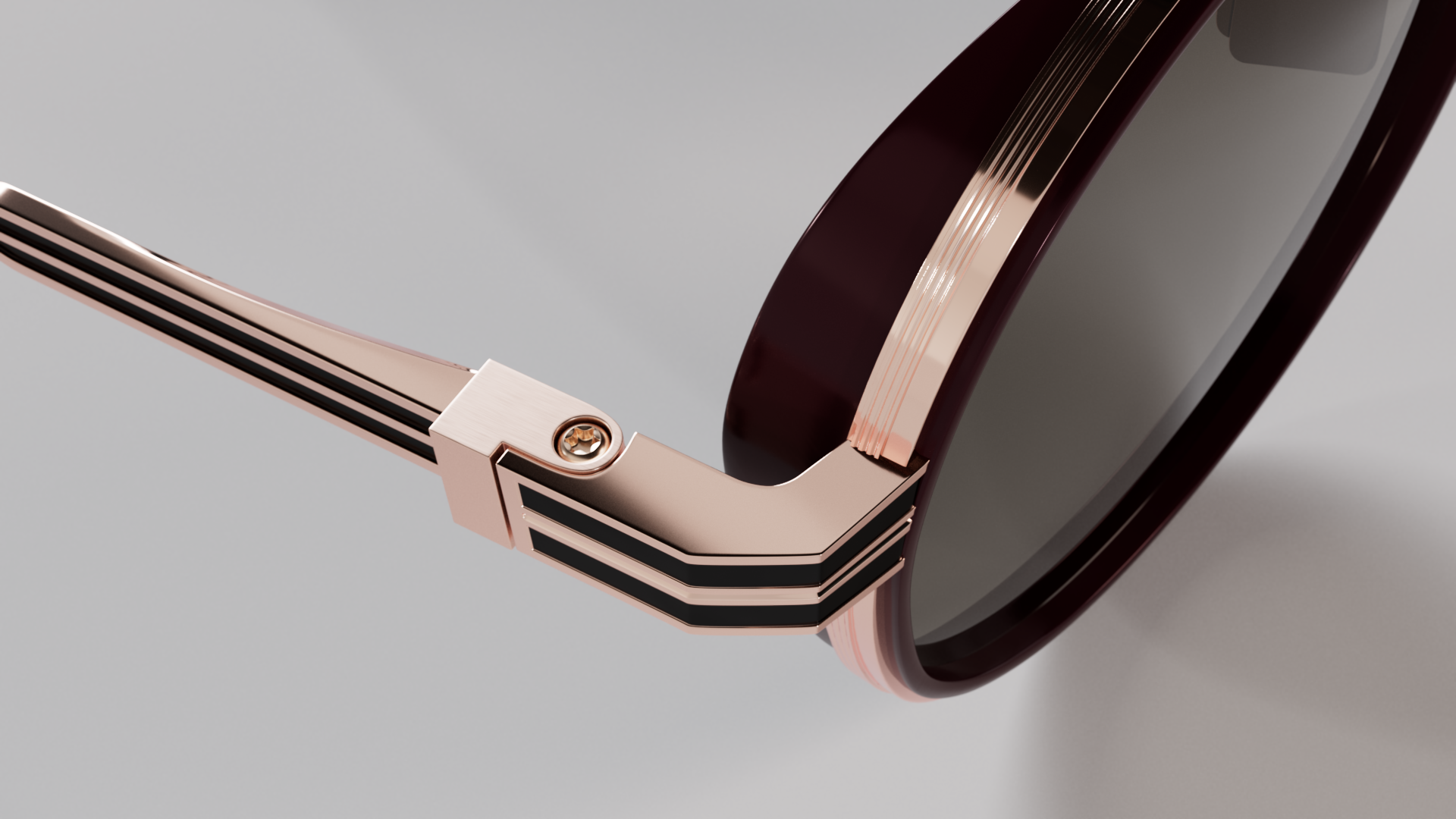 Masunaga MOC 003 Color A — Rose Gold / Burgundy