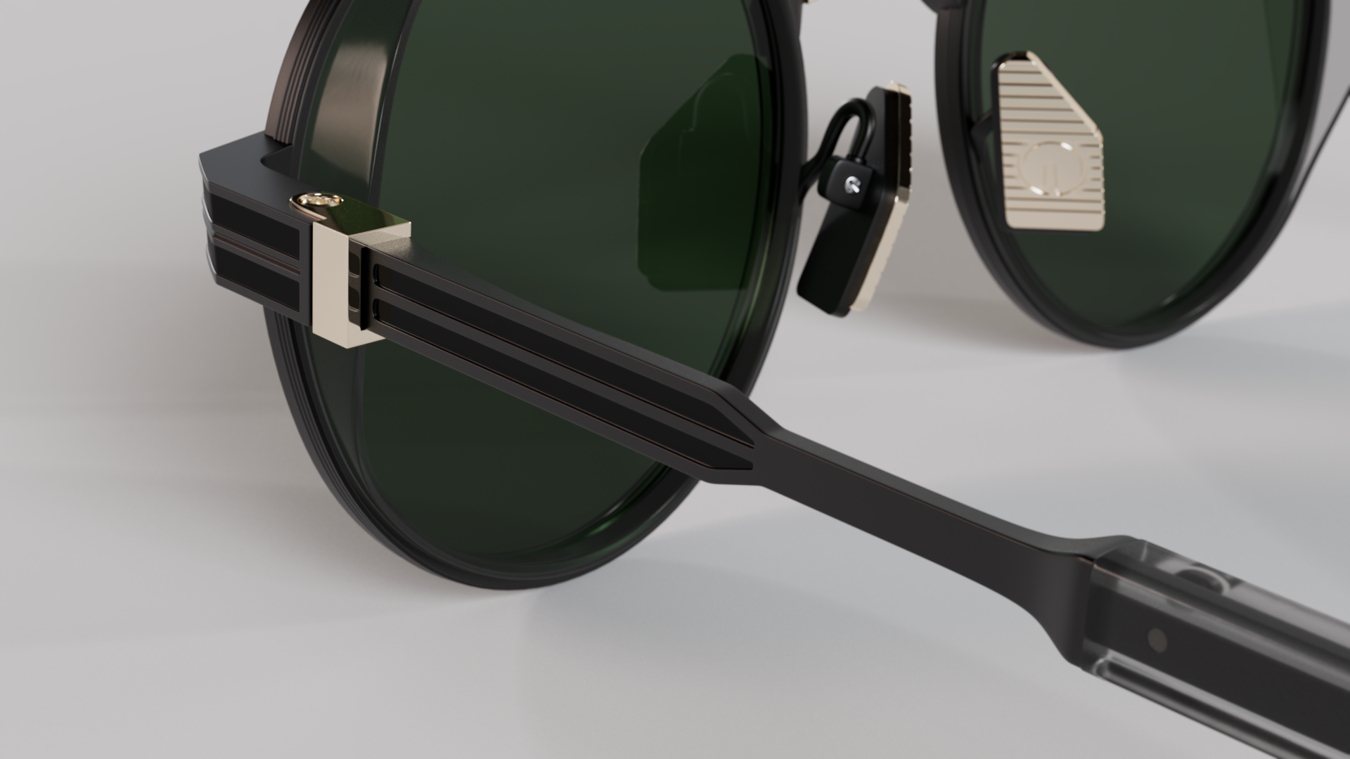 Masunaga MOC 003 Color B — Matte Black / Grey Crystal