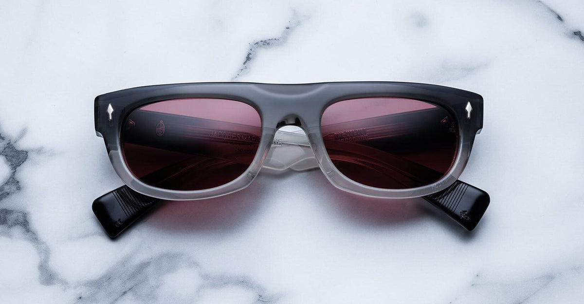 Jacques Marie Mage White Light Sunglasses in 3R Black Fade Red