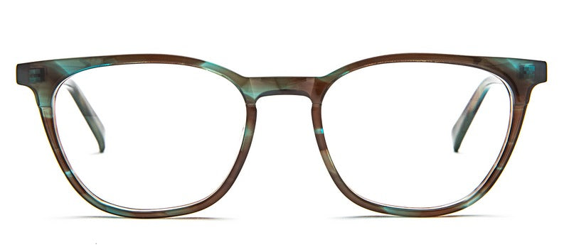 Bevel Squamish in Aqua Tortoise, handmade Japanese eyewear at Visionary Optics NYC