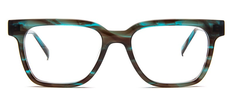 Bevel Healdsburg in Aqua Tortoise, handmade Japanese eyewear at Visionary Optics NYC