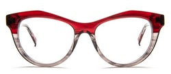 Bevel Pale J in Bordeaux/Grey Gradient, handmade Japanese eyewear at Visionary Optics NYC
