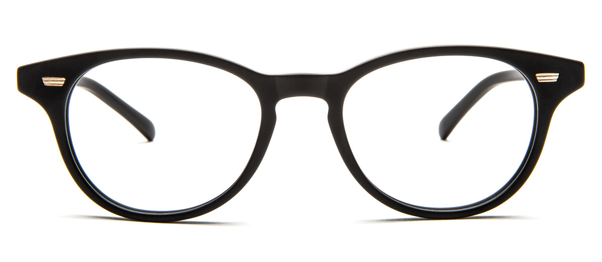 Bevel Chamomile in Black Mate, handmade Japanese eyewear at Visionary Optics NYC