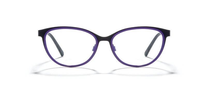Bevel Rosa in Black/Purple Dream, handmade Japanese eyewear at Visionary Optics NYC