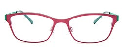 Bevel Willits in Warm Red/Tech Green, handmade Japanese eyewear at Visionary Optics NYC