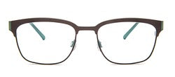 Bevel Jakob in Brwn Blk/Frst Grn, handmade Japanese eyewear at Visionary Optics NYC