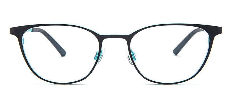Bevel Tofino in Black Carbon/Aqua Sky, handmade Japanese eyewear at Visionary Optics NYC