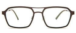 Bevel Sunflower in Brownish Black/Forest Green, handmade Japanese eyewear at Visionary Optics NYC