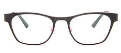 Bevel NO Way in Black/Light Pink, handmade Japanese eyewear at Visionary Optics NYC