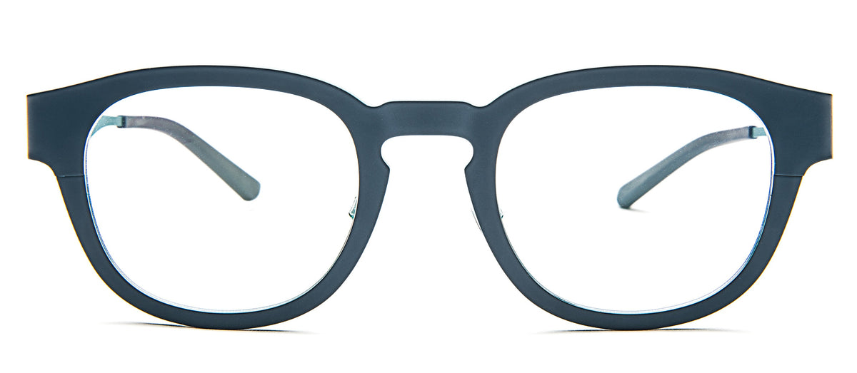 Bevel Matcha in Dark Tech Green/Light Tech Green, handmade Japanese eyewear at Visionary Optics NYC