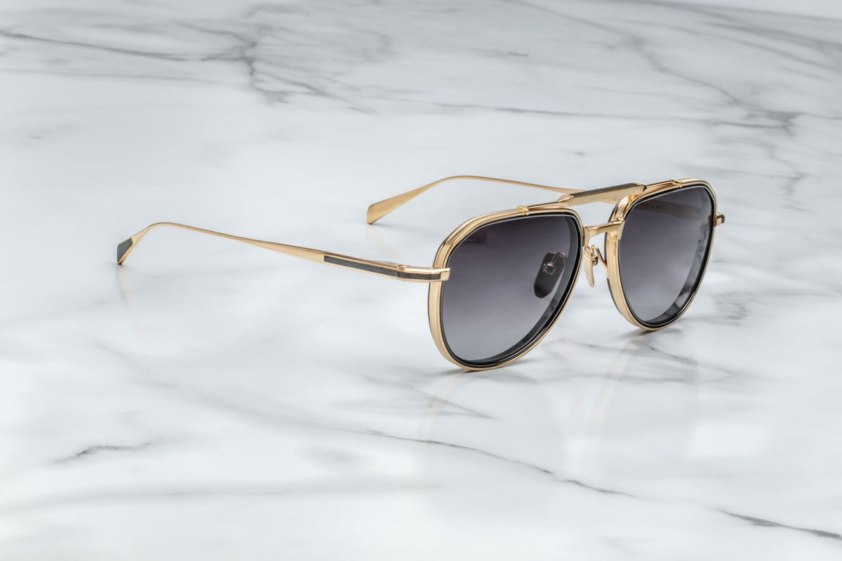 Jacques Marie Mage Commander Sunglasses in C7 Cia Fur Grey Gradient, side view