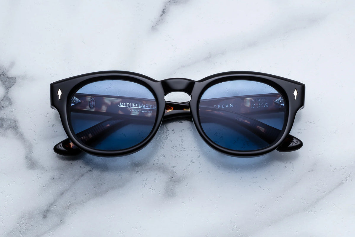 Jacques Marie Mage John & Yoko Dr. Dream Sunglasses in 01 Noir Cerulean