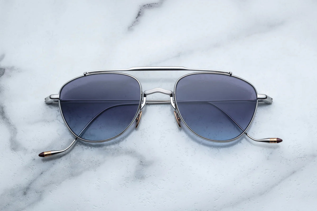 Jacques Marie Mage Flynn Sunglasses in 41 Silver Oxford Gradient