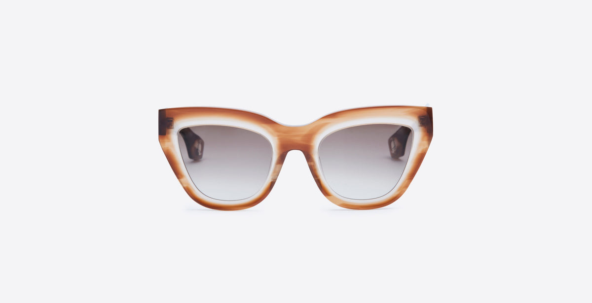 Blake Kuwahara Hall Sunglasses in Amber Horn