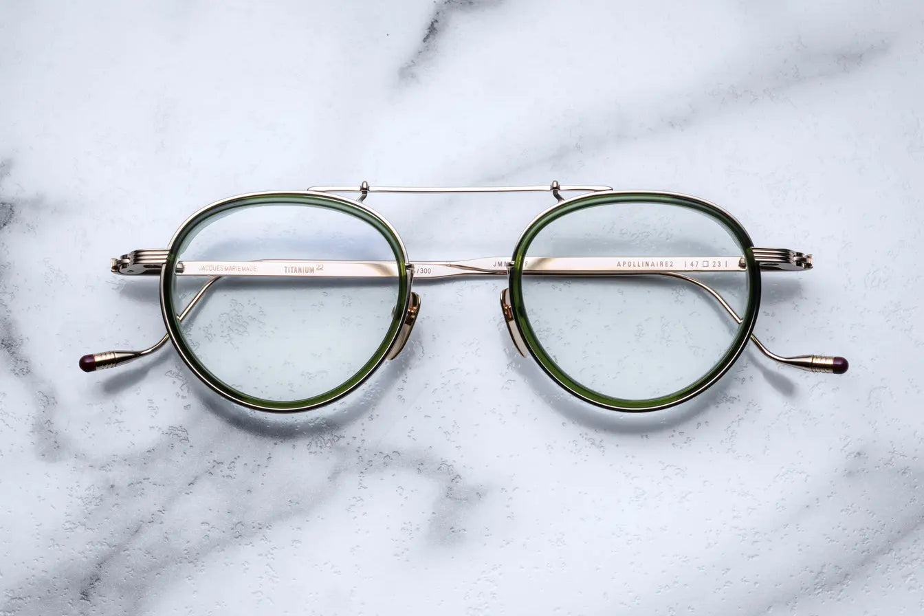 Jacques Marie Mage Apollinaire 2 in 7F Lush Green Acetate Insert - Luxury Eyewear