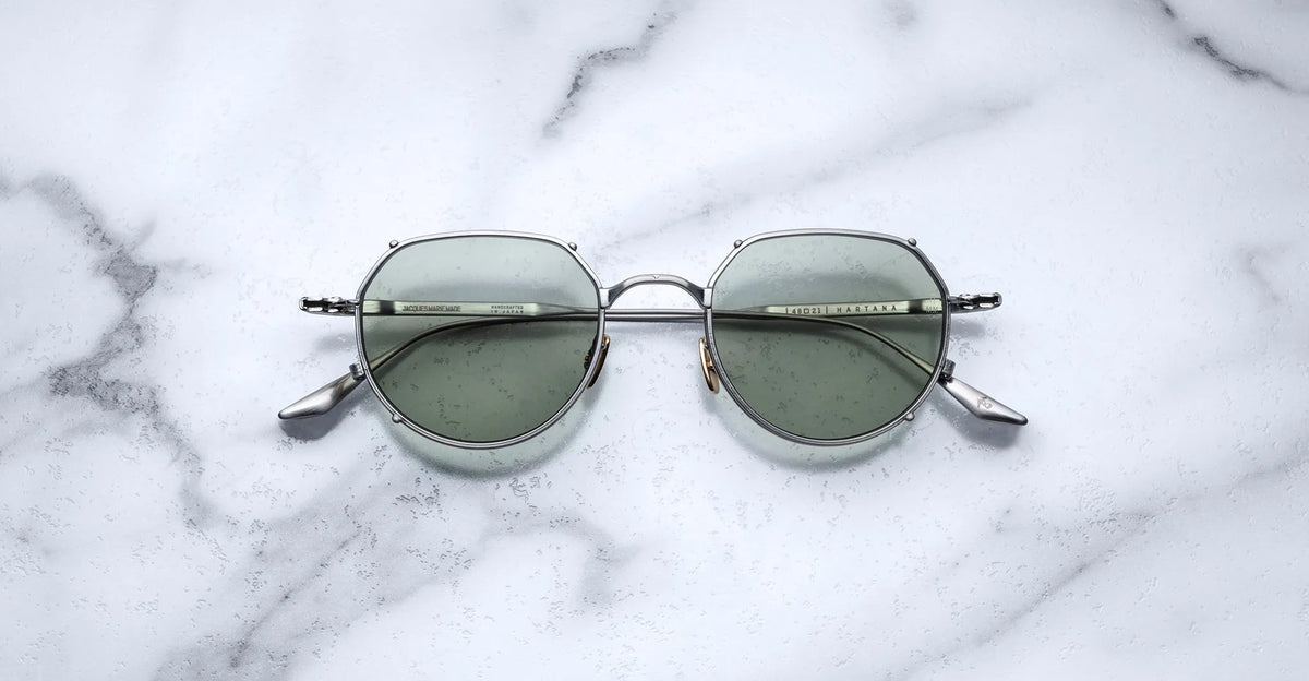 Jacques Marie Mage Hartana Sunglasses in 41 Silver Bottle Green