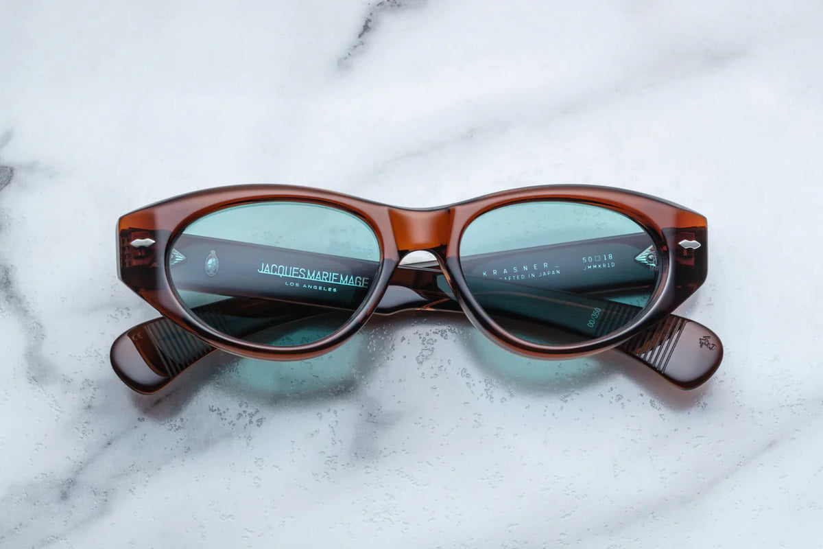 Jacques Marie Mage Krasner Sunglasses in 1D Hickory Seagreen