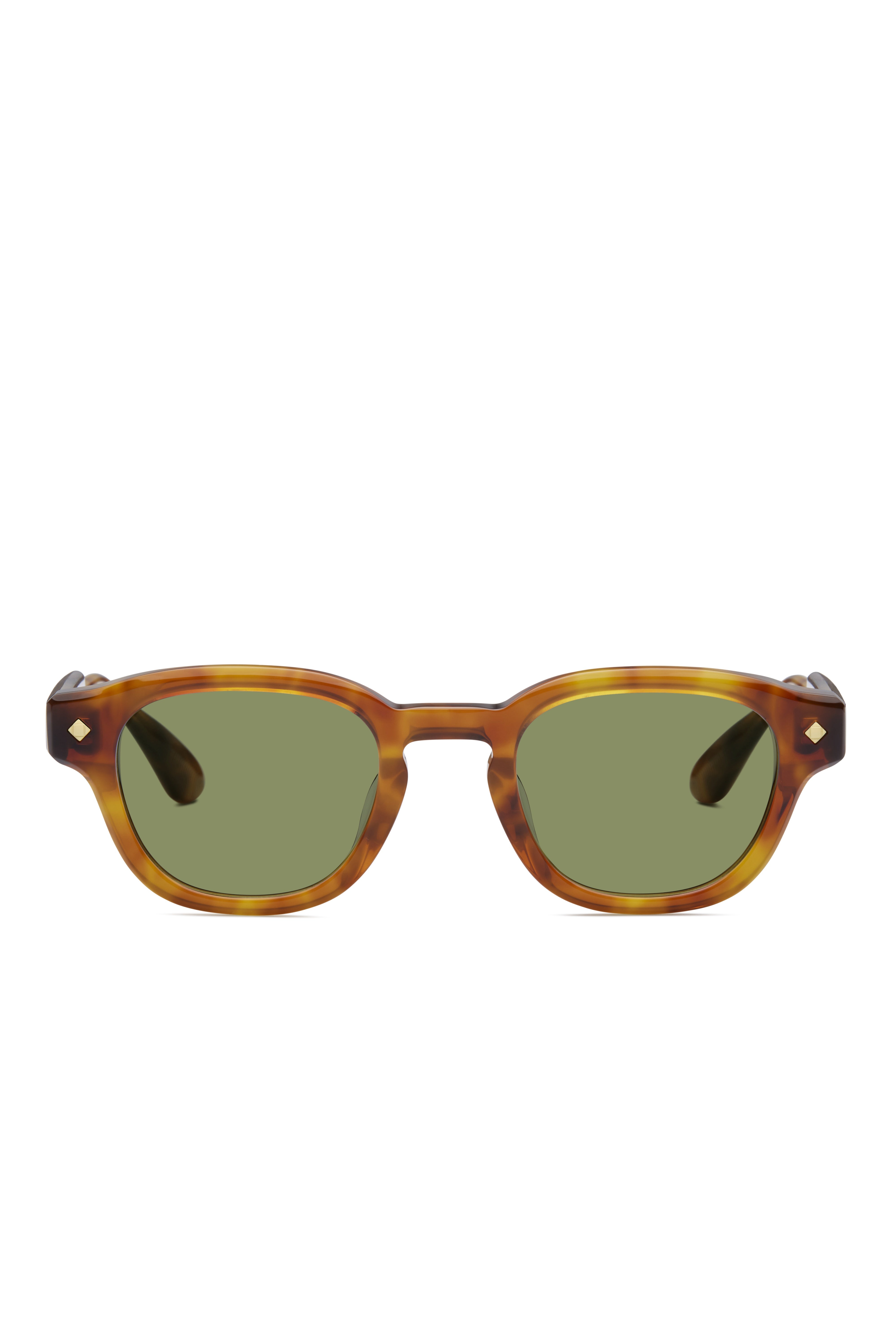 Lunetterie Générale Apéro au Soleil Sunglasses in Havana/24K Gold, Solid Green G15