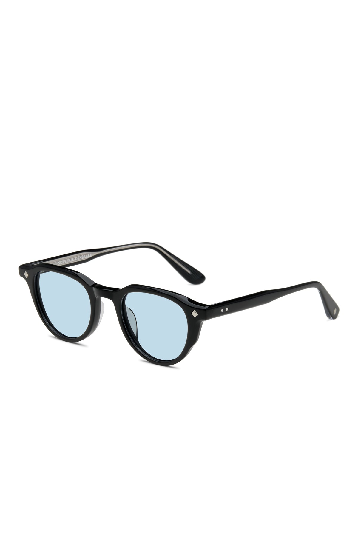Lunetterie Générale Enfant Terrible Sunglasses in Black/Palladium, Solid Blue