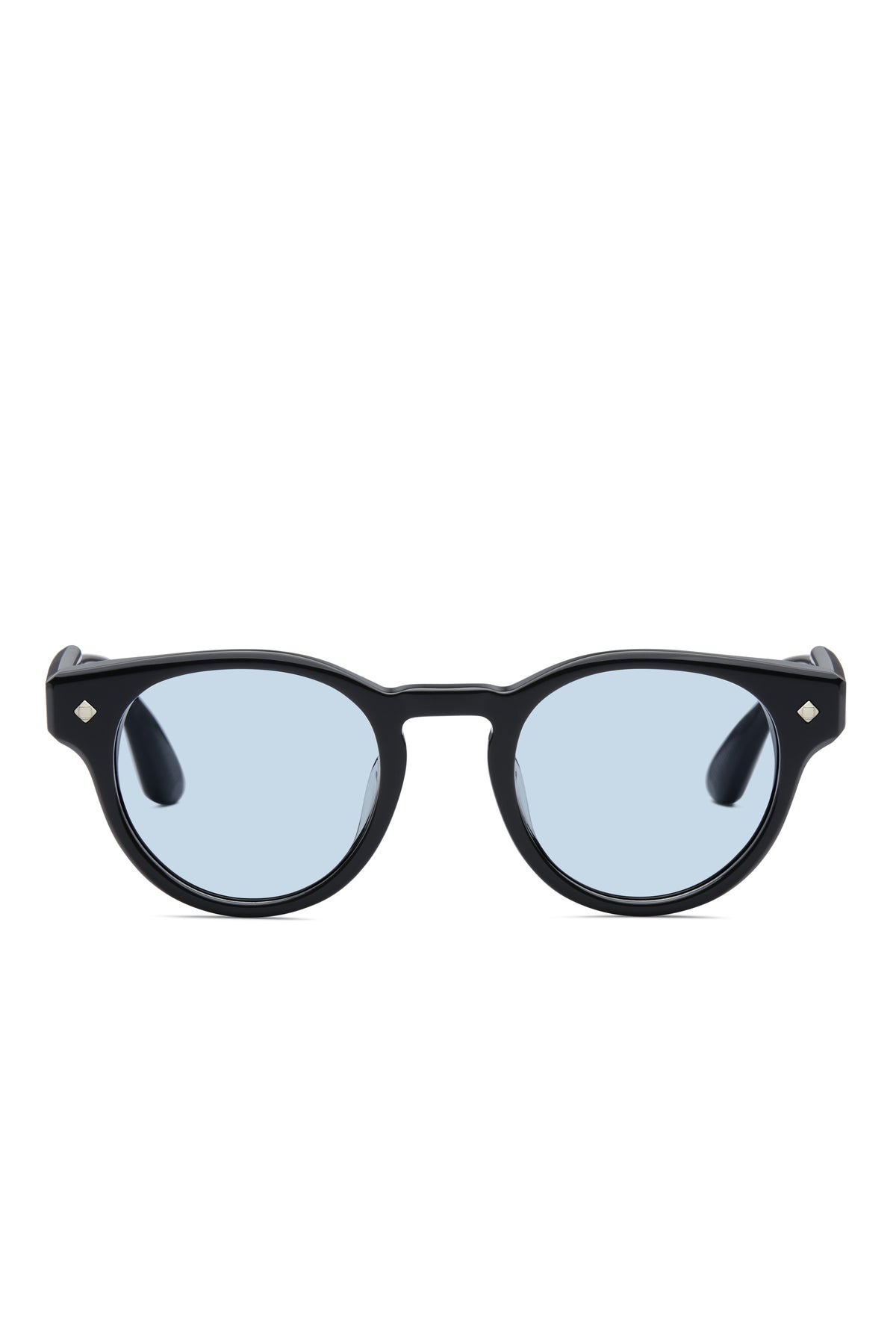 Lunetterie Générale Golden Hour Sunglasses in Black/Palladium, Solid Blue