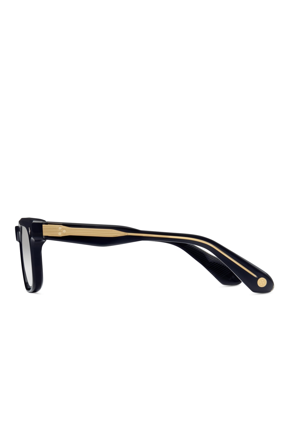 Lunetterie Générale Grand Voyageur Sunglasses in Black/18K Gold, Gradient Grey