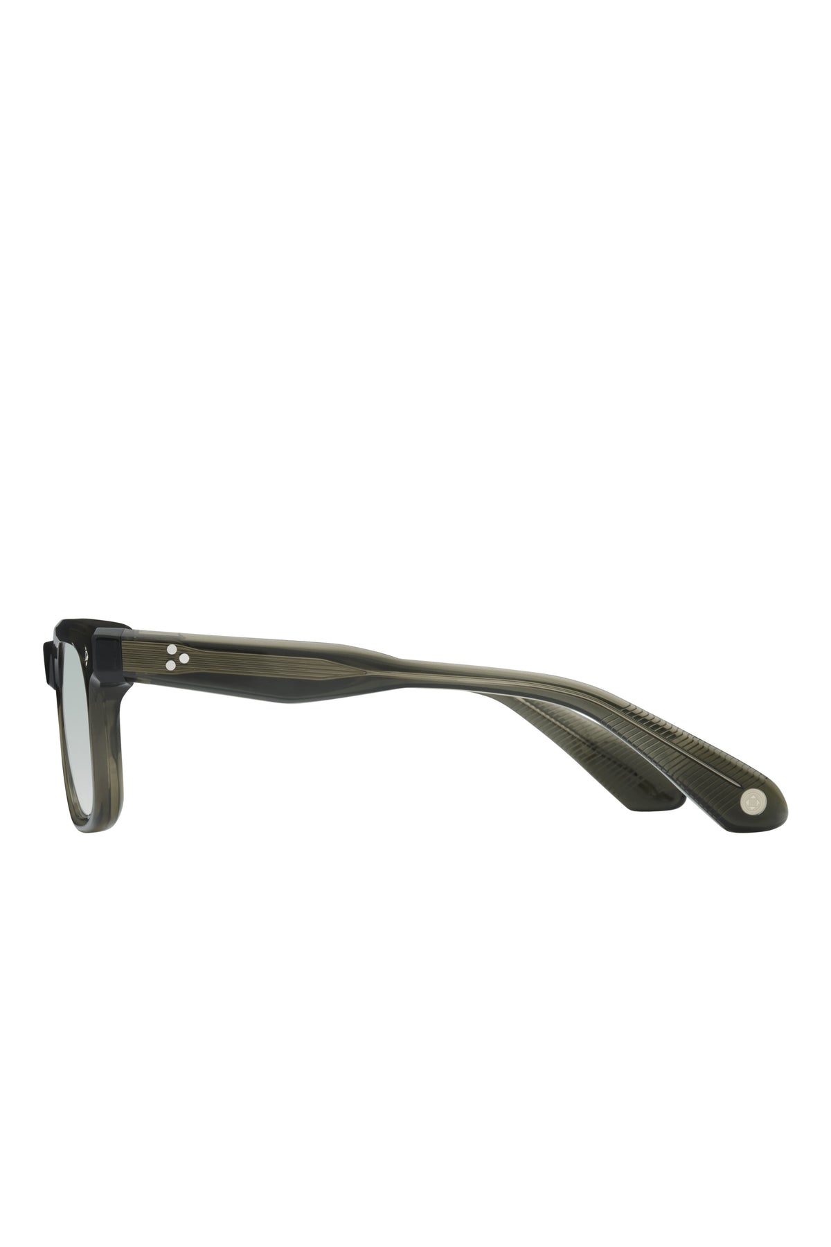 Lunetterie Générale Grand Voyageur Sunglasses in Forest Green/Palladium, Gradient Blue Green