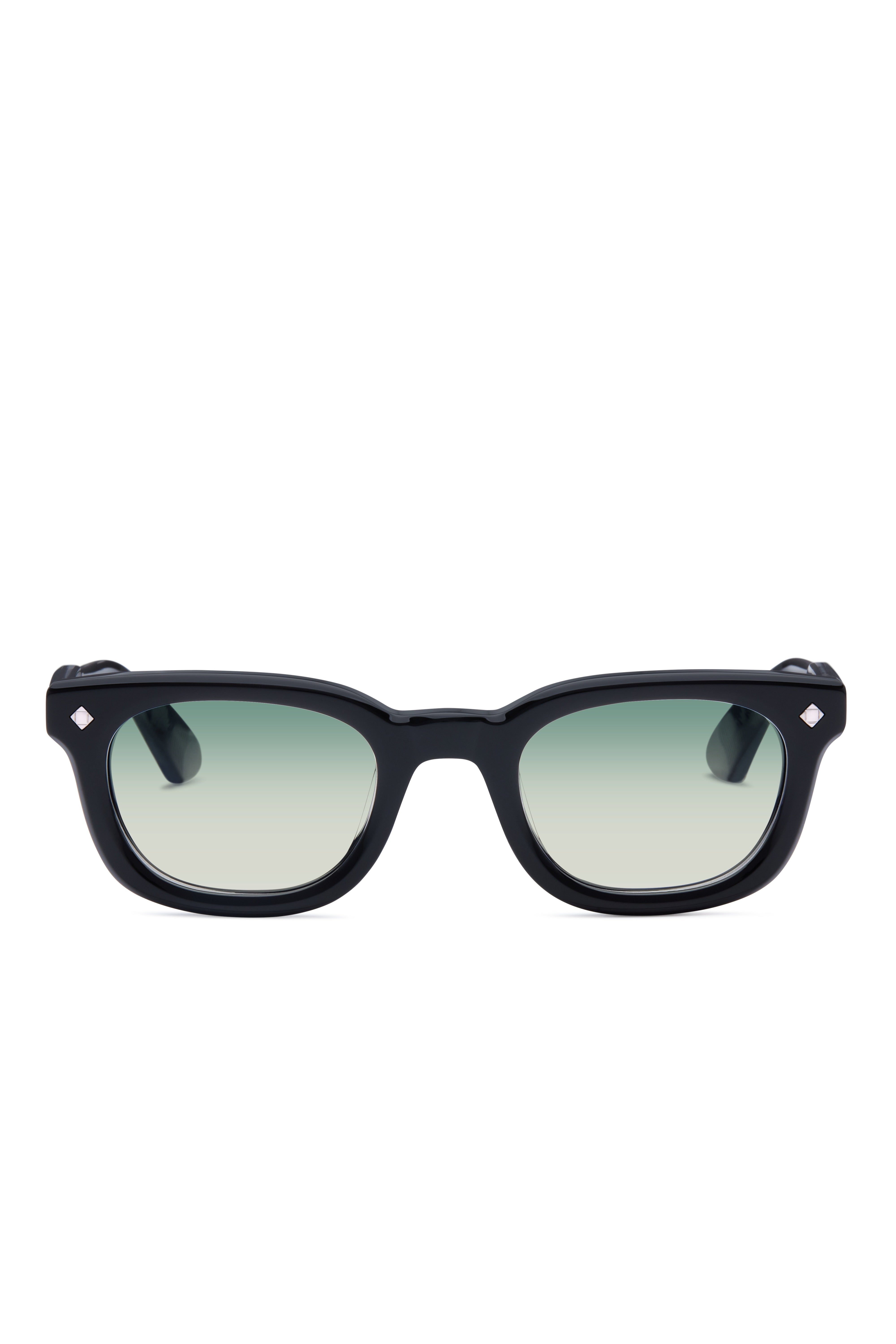 Lunetterie Générale One More Night Sunglasses in Black/Palladium, Gradient Blue Green