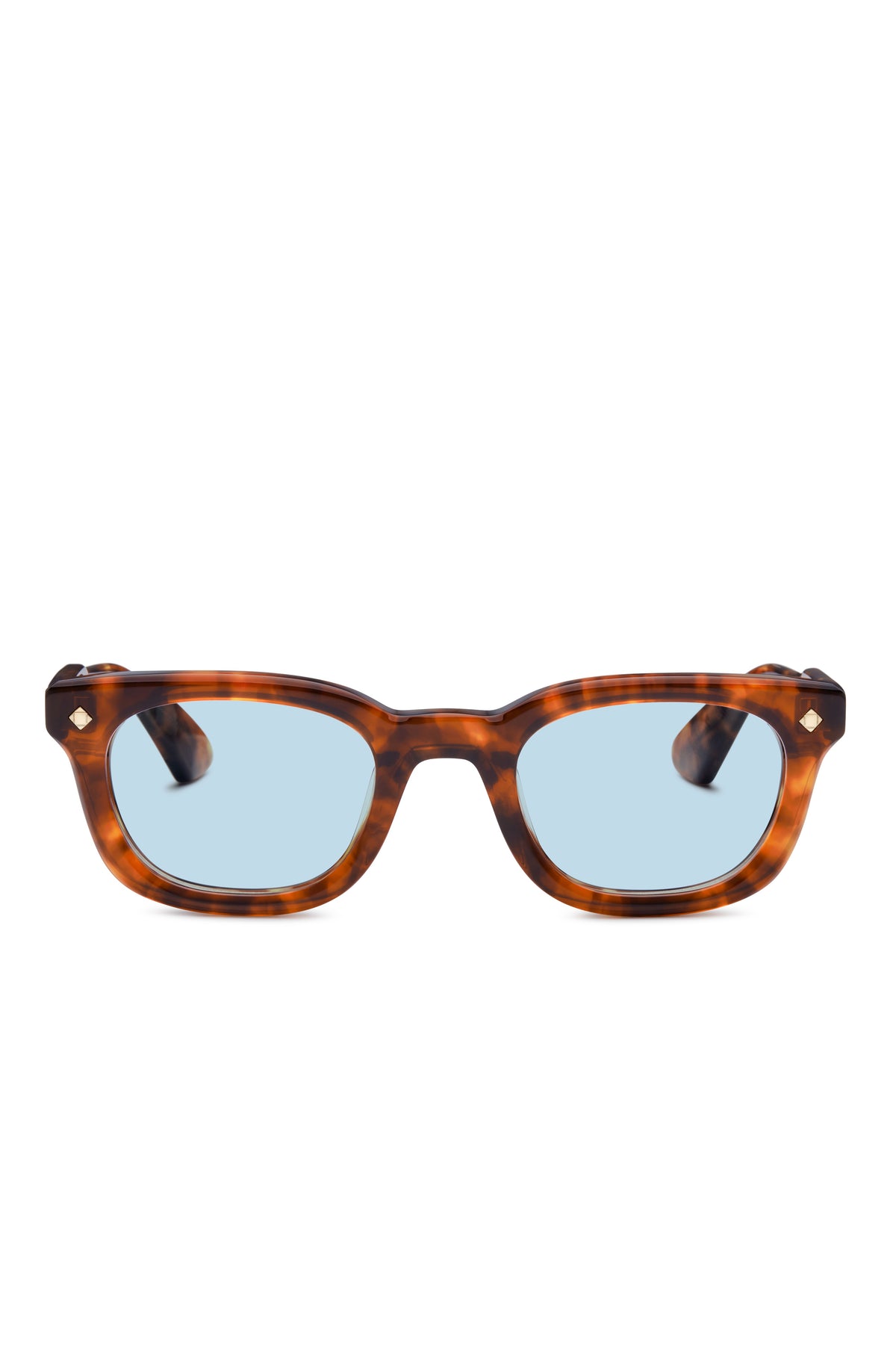Lunetterie Générale One More Night Sunglasses in Vintage Tortoise/24K Gold, Solid Blue