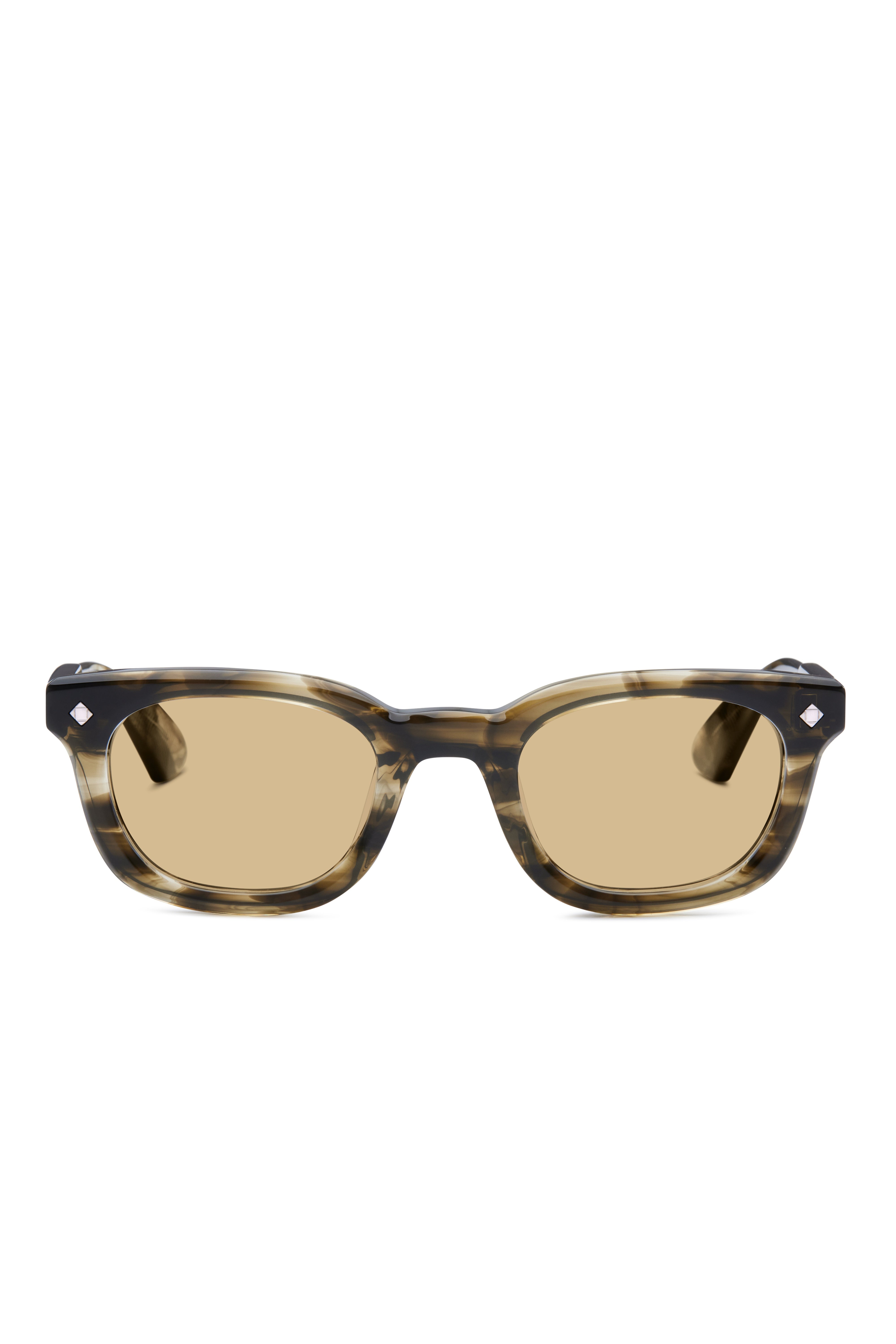 Lunetterie Générale One More Night Sunglasses in Olive/Palladium, Solid Bronze