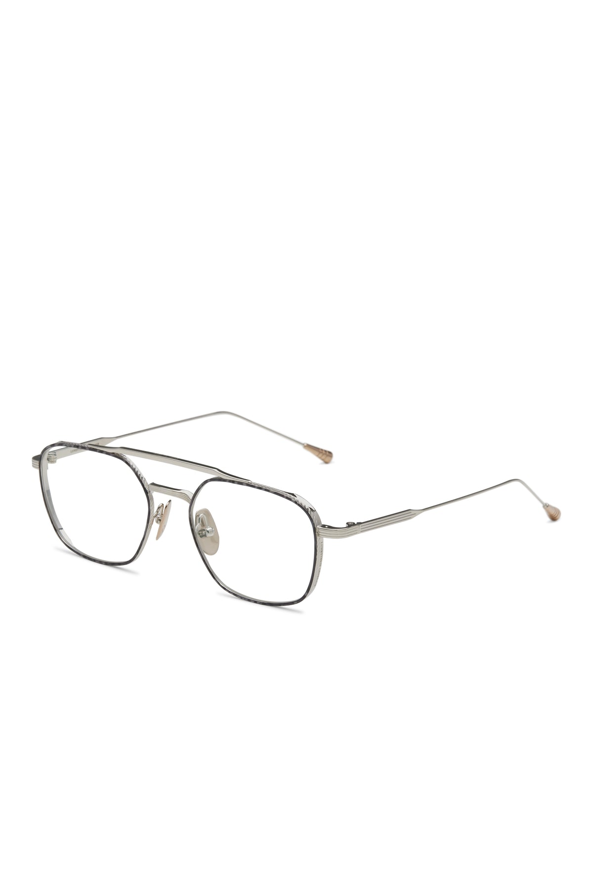 Lunetterie Générale Route 66 Optical in Palladium/White Gold & Black-Grey Rim Lacquer
