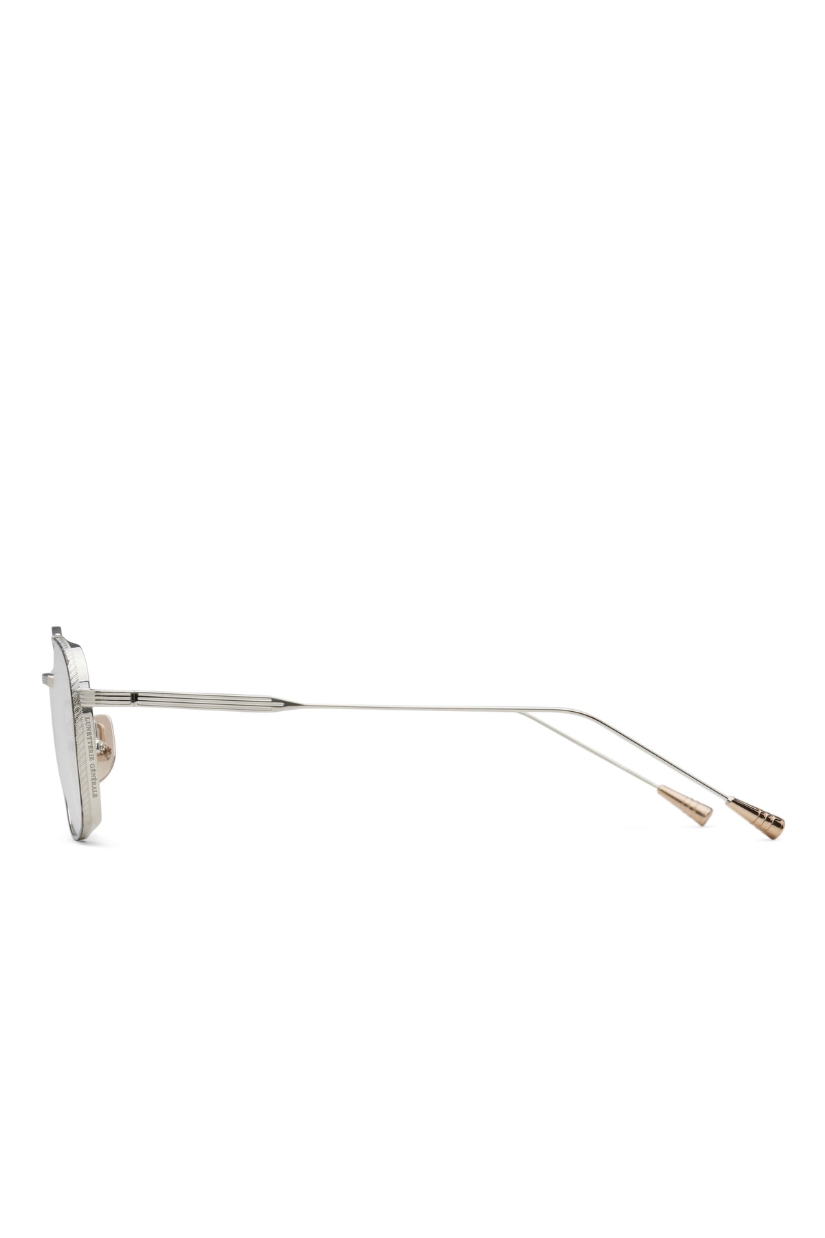 Lunetterie Générale Route 66 Optical in Palladium/White Gold & Black-Grey Rim Lacquer