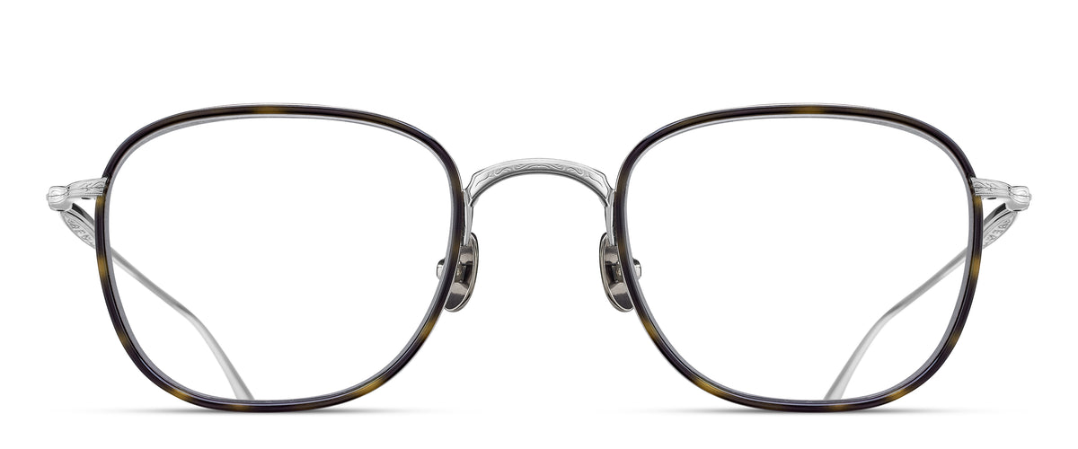 Matsuda M3090-I Optical in Brushed Silver - Khaki Tortoise