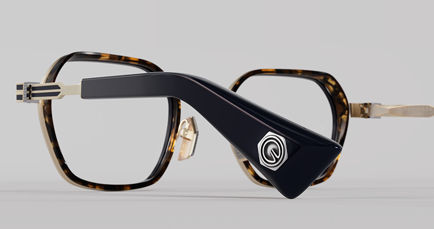 Masunaga MOC 004 Color B — Antique 12K Gold / Navy – Tortoise