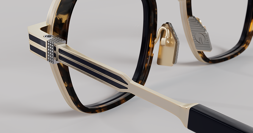 Masunaga MOC 004 Color B — Antique 12K Gold / Navy – Tortoise