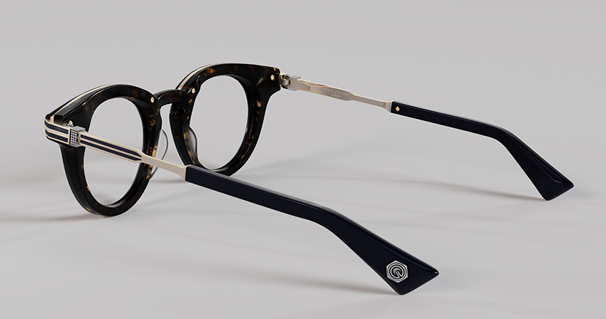 Masunaga MOC 006 Color B — Antique 12K Gold / Navy – Tortoise