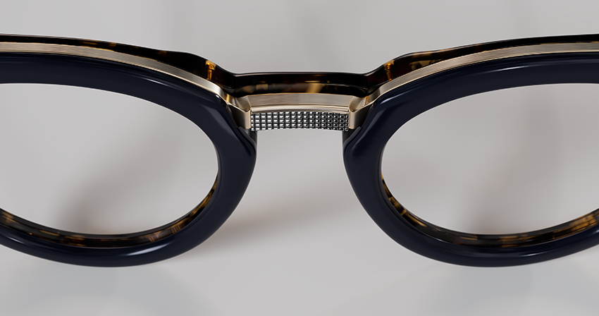 Masunaga MOC 006 Color B — Antique 12K Gold / Navy – Tortoise