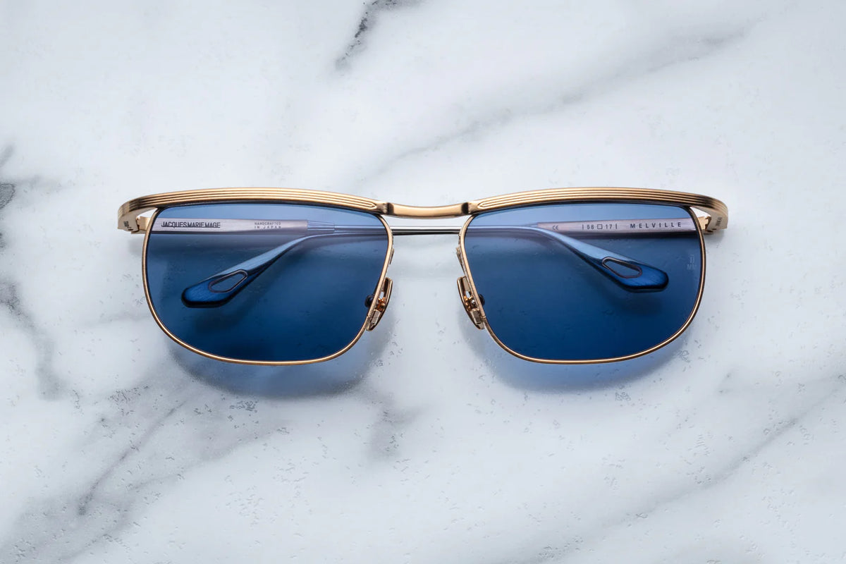 Jacques Marie Mage Melville Sunglasses in 40 Gold Sky