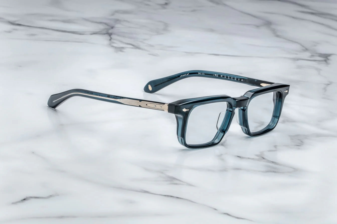 Jacques Marie Mage Moscova (Optical) in 9F Indigo Superlight Blue - Side View